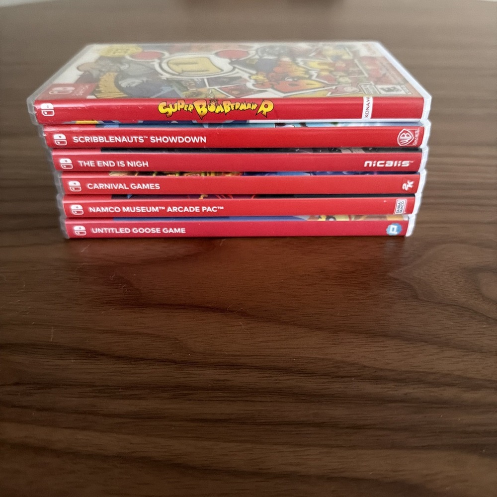 Nintendo Switch Empty Game Cases Lot of 6 OS Red Excellent Replacement Art